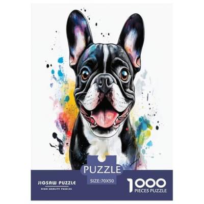 Französische BullHundge Puzzle 1000 Teile Schwer Puzzle Spielzeug Lernspiel Impossible Herausforderung Spielzeug Für Erwachsene Und Kinder in Bewährter 70x50cm/1000pcs von ChengzeTCo